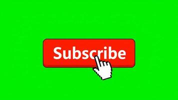 Subscribe Button With Pointer Clicking on Green Screen Animation video