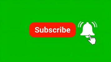 prenumerera knapp klick animering på grön skärm för social media video