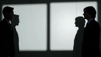 Silhouette Walks by Two Large Square Windows During Daytime in Indoor Setting video