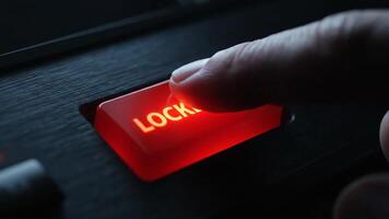Lockdown Button Illuminated on a Dark Control Panel Indicates Emergency or Security Protocol video