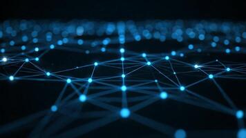 iluminado conexões abstrato rede em uma Preto fundo - digital animação video