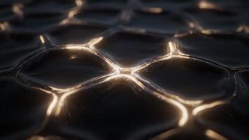 buio superficie con d'oro schema dettaglio - astratto modello su un' ondulato struttura video