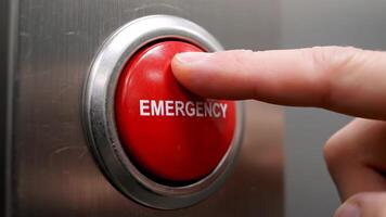 Red Emergency Button on a Metal Surface, Close up View video