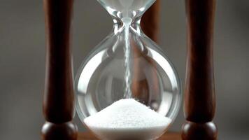 arena que cae en reloj de arena demostración hora paso cerca arriba ver video