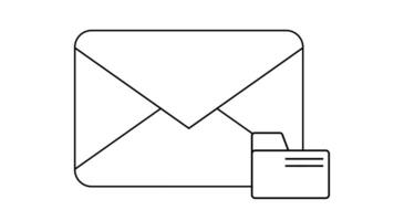 skiss av kuvert ikon och mapp ikon video