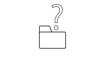 skiss av mapp ikon och fråga mark ikon video