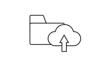 skiss av mapp ikon och ladda upp ikon video