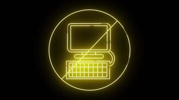 Proibido ícone e computador e teclado ícone video