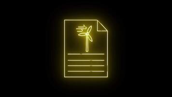 en dokumentera med en lysande översikt terar en vind turbin och horisontell rader uppsättning mot en mörk bakgrund video