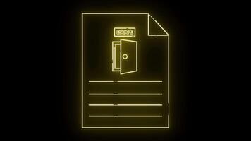 Illuminated document outline with an open door and the word ESCAPE displayed on top video
