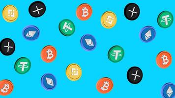 Kryptowährung nahtlos Muster Hintergrund video