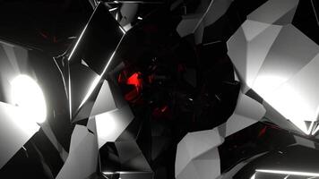 röd och vit böjd abstrakt interdimensionellt tunnel bakgrund vj slinga i 4k video