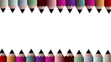färgad penna ram animering glidning i på vit bakgrund. rena platt tecknad serie layout med synlig gräns och lekfull tona. video