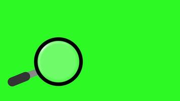 animerad förstorande glas ikon med en Sök rörelse på en grön skärm. svart och grön minimal grafisk skannar de skärm i en sömlös slinga. Chromakey Sök symbol. video