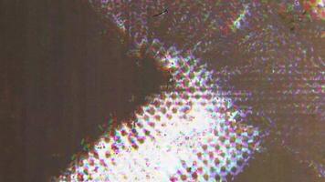 tekniskt fel retro textur täcka över med förvrängd ljud och flimmer video