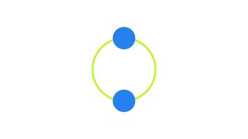 dual sólido círculos rotativo em anel linha Carregando animação. dois pontos órbita suavemente circular movimento. animado pulsador em transparente. ui Projeto 4k para download, carregar, atualizar, esperando video