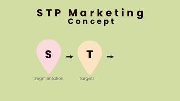 STP Marketing Concept Diagram with Segmentation and Targeting Icons and Text image photo video