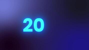 ljus cyan tal 2026 Lycklig ny år med mjuk glöd på mörk blå lutning bakgrund tjugo siffra video