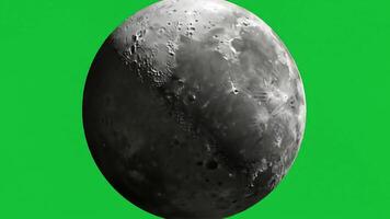 alto contraste giratorio lunar fase secuencia en verde pantalla antecedentes para vfx y animación video