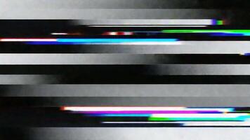 abstrato digital falha ciclo com Preto e branco scanlines e vívido rgb listras fundo video