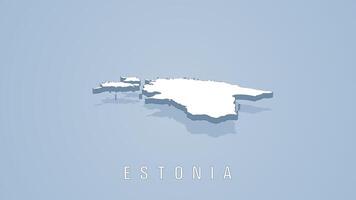 rotante 3d carta geografica di Estonia su solido sfondo video