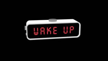 digital skärm som visar vakna upp i röd led brev video