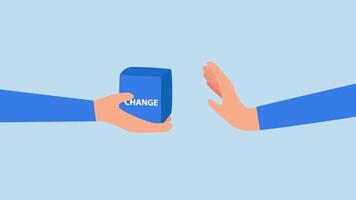 status quo partiskhet, affärsman begäran var tackat nej till motta de förändra kub låda, video