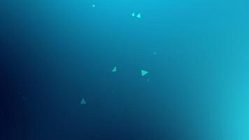 futuristic 4k animation of geometric triangle particles moving forward on gradient blue background video