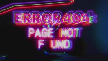 anônimo hacker dentro moletom com capuz com computador portátil e erro 404 digital animação video