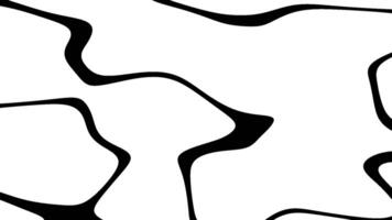 Animation schwarz und Weiß abstrakt Muster mit geschwungen Linien Tänze Erstellen ein faszinierend animiert Hintergrund. video