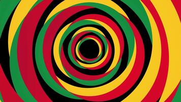 animado antecedentes en verde, amarillo, y rojo. resumen giratorio bucle reggae antecedentes video