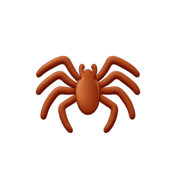 vermelho aranha emoji com oito pernas e simples projeto, transmitindo brincalhão e desenho animado estilo. aranha é centrado em avião fundo, enfatizando Está negrito cor e forma png