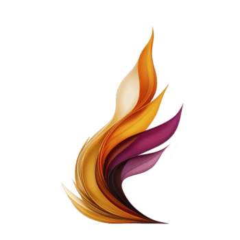 Questo Caratteristiche vibrante, astratto fiamma piace design con strati di arancia, giallo, e viola sfumature, la creazione di dinamico e energico visivo effetto. liscio curve e pendenza colori dare esso senso png