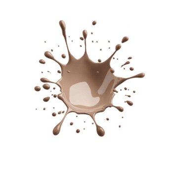 splash of chocolate milk creates artistic pattern against transparency background, capturing dynamic motion and rich color of liquid png