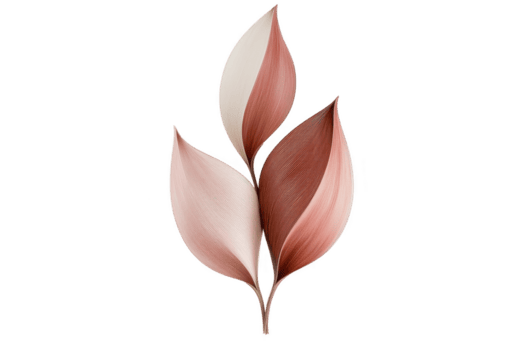 Questo Caratteristiche minimalista design di tre stilizzato le foglie occhiali da sole di rosa e crema, disposte elegante, simmetrico modello. le foglie avere liscio struttura e moderno estetico.minimalista design di tre png