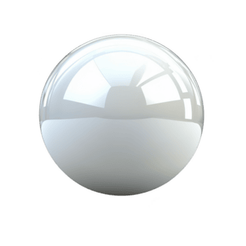 shiny, reflective white sphere with smooth surface and subtle reflections, isolated on transparency background, creating minimalist and modern aesthetic png