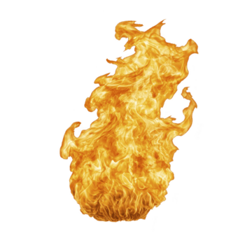 vibrante, dinámica fuego con arremolinándose patrones y intenso calor, aislado en transparente fondo, Perfecto para creativo proyectos o diseño elementos png