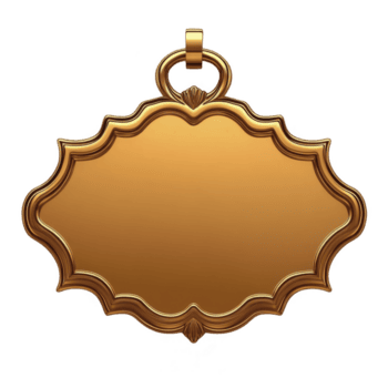 ornate, empty gold frame with decorative border and hanging loop, perfect for adding text or images. elegant design evokes sense of luxury and sophistication png