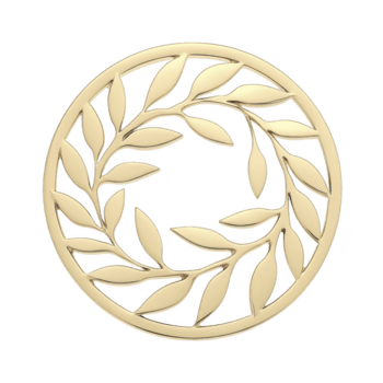 Questo Caratteristiche circolare oro ornamento con intricato foglia modello, simboleggiante eleganza e natura. design è simmetrico e artistico, spesso Usato decorativo contesti.circolare oro ornamento con png