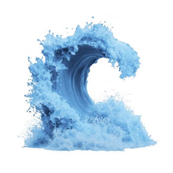 dinamico, artistico raffigurazione di Crashing blu onda, in mostra energia e bellezza di natura. onda è catturato medio movimento, con spruzzi e schiuma aggiungendo per suo drammatico effetto png