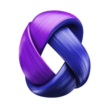 vibrerande, abstrakt 3d form flätas samman i nyanser av lila och blå, skapande dynamisk och modern design. slät, band tycka om textur lägger till djup och rörelse till sammansättning png