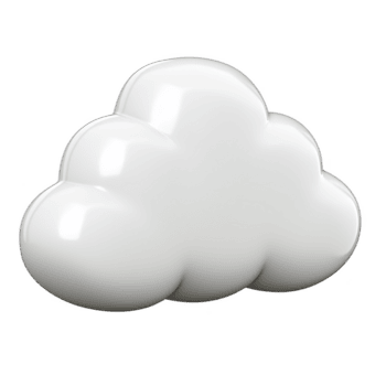 lucido, bianca 3d nube icona con liscio superficie e arrotondato bordi, simboleggiante digitale Conservazione o tempo atmosferico. design è semplice e moderno, evocando senso di calma e innovazione png