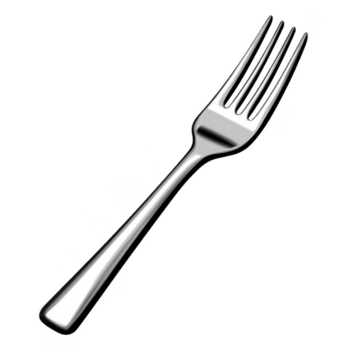 brillante argento forchetta con elegante design è isolato su trasparenza sfondo, in mostra suo lucidato metallo superficie e elegante semplicità png