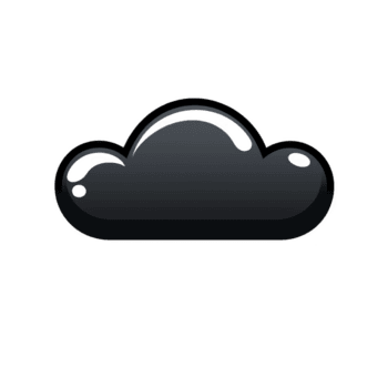 simple black cloud icon with minimalist design, featuring smooth curves and glossy finish, set against transparent background. This versatile symbol can represent weather, technology png