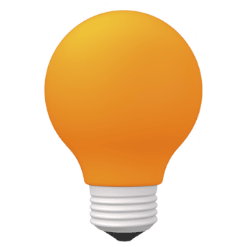 naranja ligero bulbo con suave superficie y metálico base, simbolizando creatividad y innovación, aislado en transparencia antecedentes png