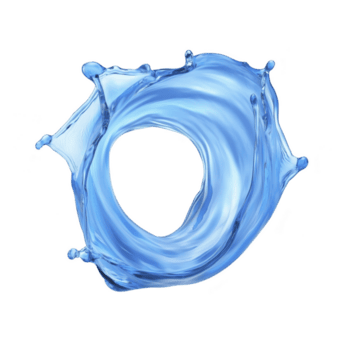 dynamic splash of water forms circular shape against transparent background, capturing motion and fluidity. vivid blue hue adds refreshing and energetic feel to image png