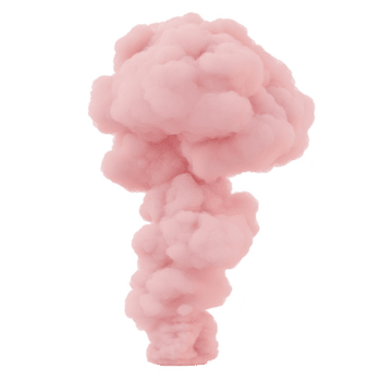 di grandi dimensioni, soffice rosa Fumo nube sorge drammaticamente contro trasparenza sfondo, la creazione di surreale e sognante atmosfera. morbido, ondeggiante struttura Aggiunge senso di movimento e fantasia png