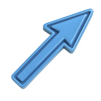 skinande blå 3d pil pekande uppåt, symboliserar riktning och framsteg. pil har glansig Avsluta och modern design, framställning den idealisk för presentationer eller infographics png