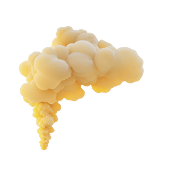 nube de esponjoso, amarillo fumar remolinos hacia arriba en contra transparente fondo, creando dinámica y resumen visual efecto. suave, ondulante formas evocar sentido de movimiento y fluidez png