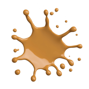 spruzzo di caramello colorato liquido le forme astratto forma con goccioline radiante verso l'esterno, la creazione di dinamico e energico visivo. lucido struttura Aggiunge senso di movimento e fluidità png